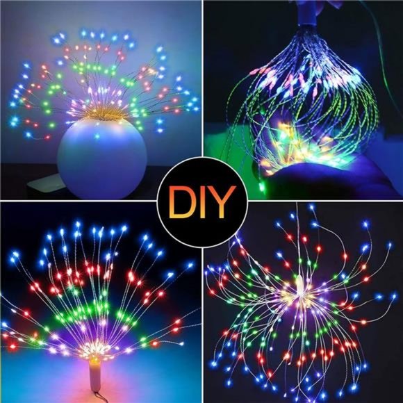 4 Pack Starburst String Lights Christmas Lights, 225 LED 8...